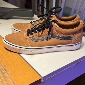 Vans Tan and Black Suede Sneakers